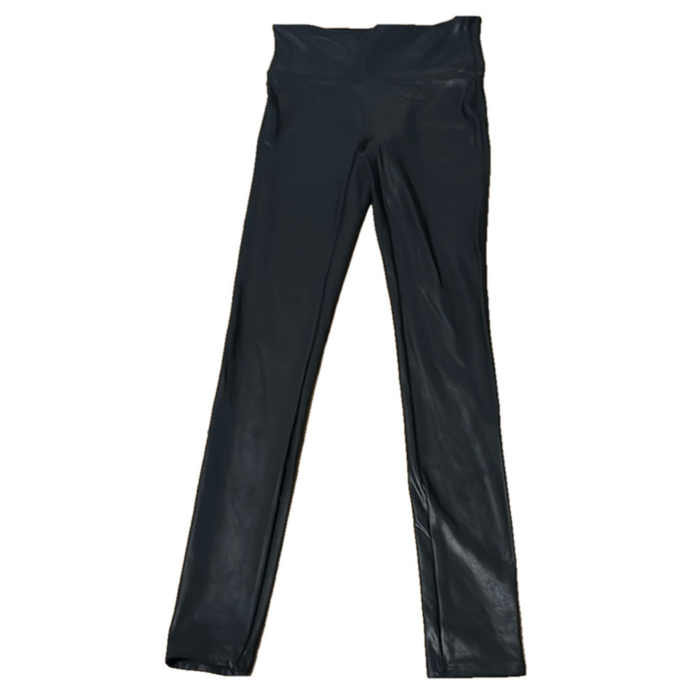 Spanx faux leather look leggings, shinny black, S/P